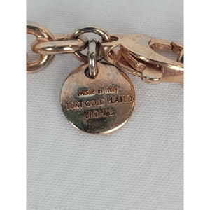 Vintage Bella Diva 18kt Rose Gold Plated Bronze Roman Coin Charm Bracelet