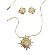 Load image into Gallery viewer, Swarovski Crystals Gold Tone Celestial Northern Star Rhinestone Necklace Set