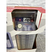 Load image into Gallery viewer, Iomega Zip 100MB 16 Disks Storage Tower NIB PC Formatted Data Storage Clear Vtg