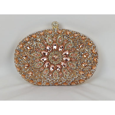 NEW Ramla Rhinestone Sparkling Gold Rose Gold Gems Clutch Crossbody Handbag