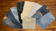 Load image into Gallery viewer, Lot of 100 Jeans &amp; Dress shirts + more (Silver Lucky BKE, Polo)