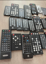 Load image into Gallery viewer, Lot of 100 Mixed Mini Remote controls (as is UNtested) Jensen, Allegra, Dual and more