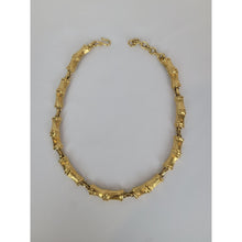 Load image into Gallery viewer, Vintage Monet Bamboo Link Brushed Gold Tone Necklace