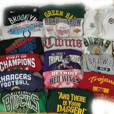 18 Sports Shirts, NFL MLB NHL NBA. Manifest (lot #9)